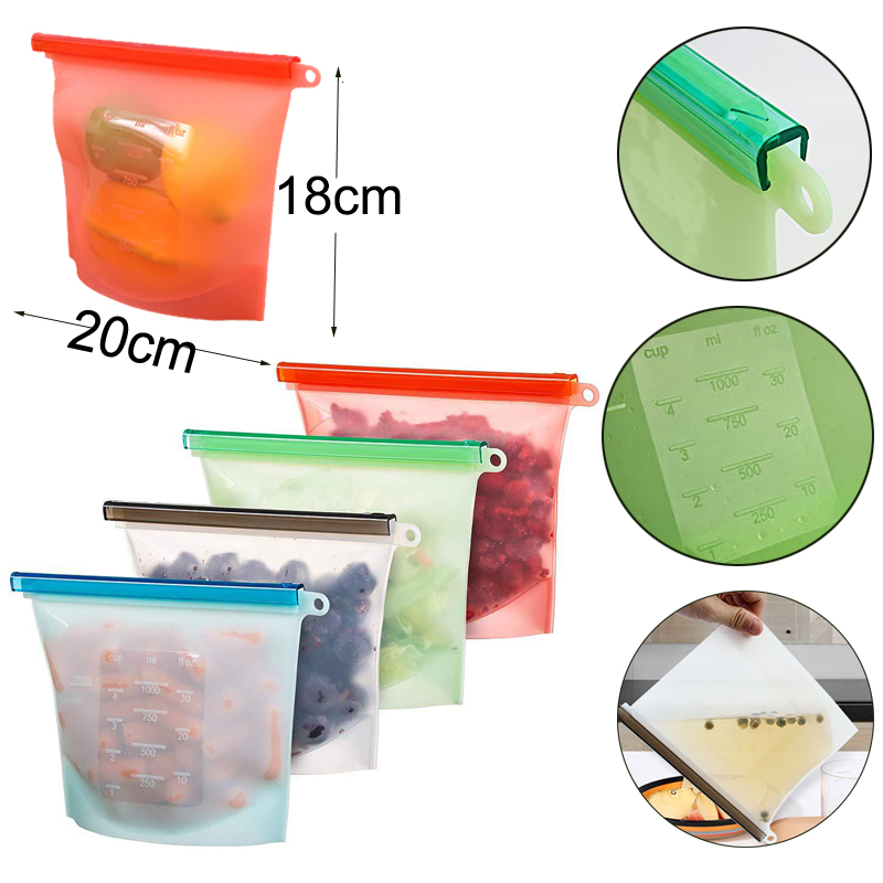 Silicone Food Bag with Zip Seal