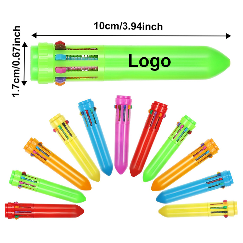 10-in-1 Mini Shuttle Plastic Ballpoint Pens
