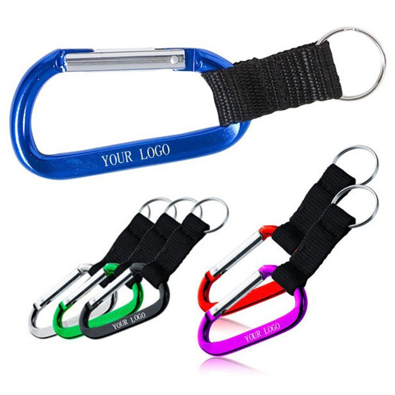 Carabiner with Strap and Split Ring